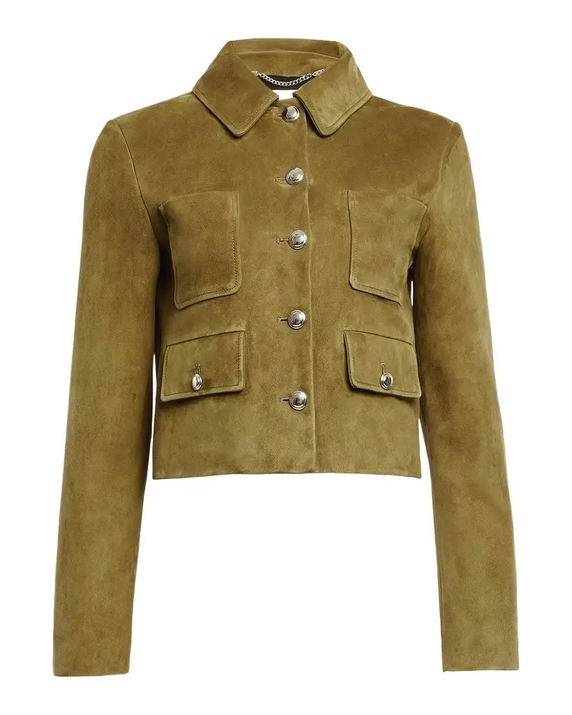 Altuzarra Astley Single-Breasted Suede Jacket | Image 1 Altuzarra Astley Single-Breasted Suede Jacket | Image 1
