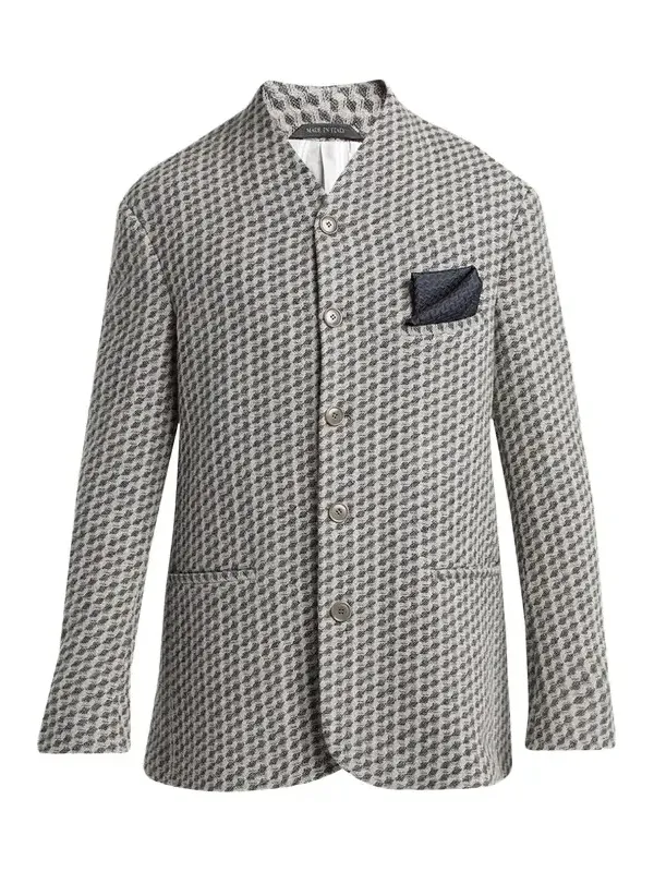 Men's Geometric Wool and Cashmere Jacquard Blazer Men's Geometric Wool and Cashmere Jacquard Blazer