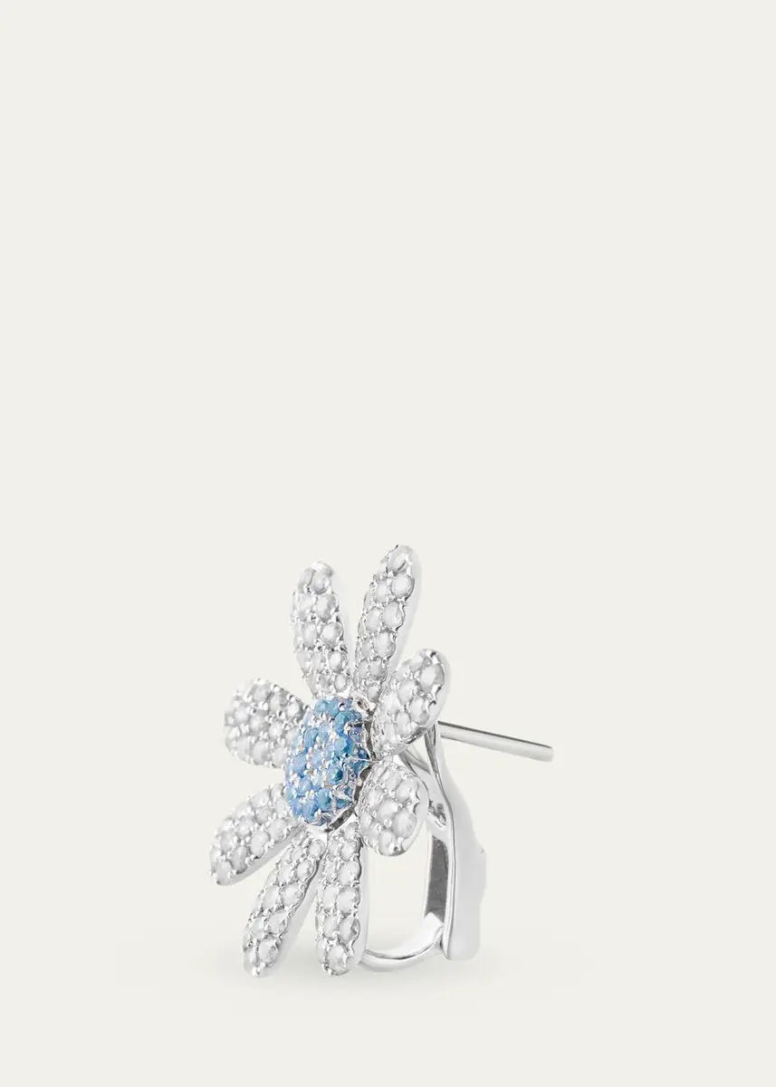 Mio Harutaka 18K Diamond and Blue Sapphire Flower Stud Earring, Single | Thumbnail 2 Mio Harutaka 18K Diamond and Blue Sapphire Flower Stud Earring, Single | Thumbnail 2