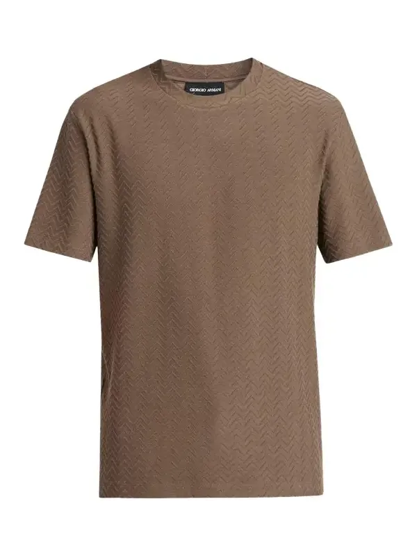 Giorgio Armani Men's Wool Textured Chevron Crewneck T-Shirt