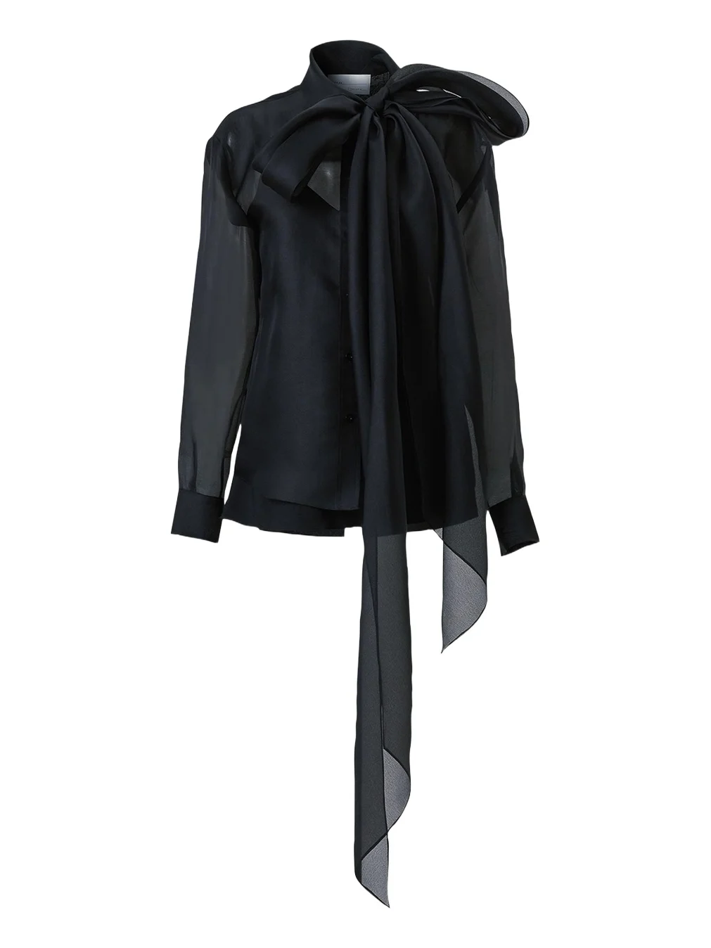 Carolina Herrera Bow Button-Front Silk Shirt