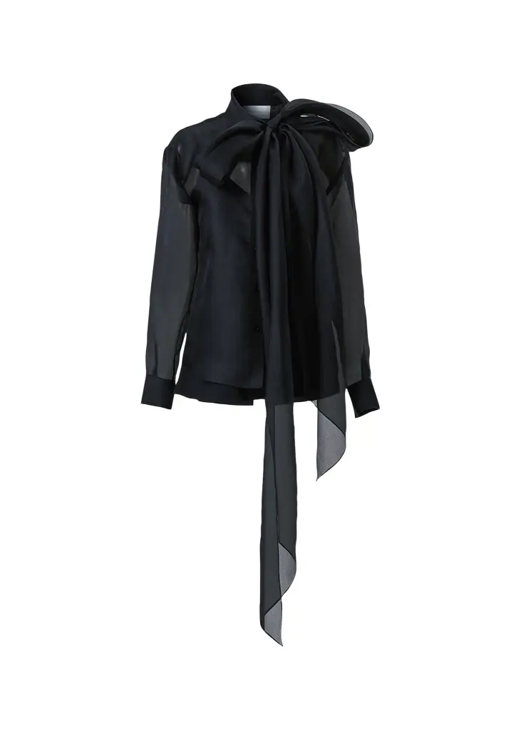 Carolina Herrera Bow Button-Front Silk Shirt | Image 1 Carolina Herrera Bow Button-Front Silk Shirt | Image 1