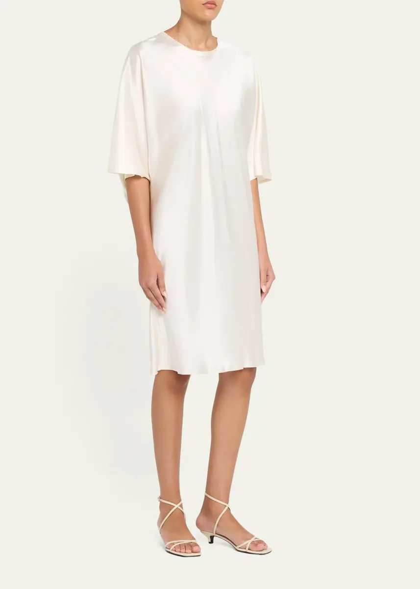 ALL THREE Mila Satin Shift Knee-Length Dress | Thumbnail 4 ALL THREE Mila Satin Shift Knee-Length Dress | Thumbnail 4