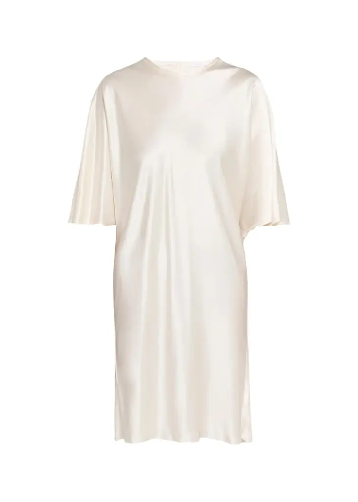 ALL THREE Mila Satin Shift Knee-Length Dress