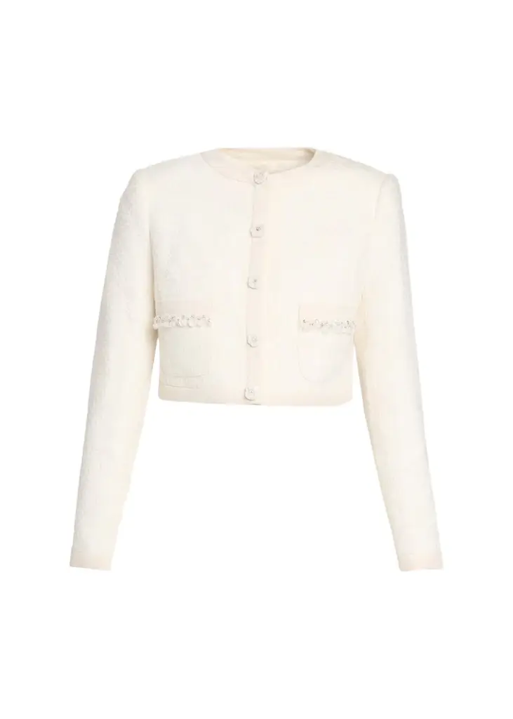 LoveShackFancy Alphie Bouclé Tweed Jacket | Image 1 LoveShackFancy Alphie Bouclé Tweed Jacket | Image 1