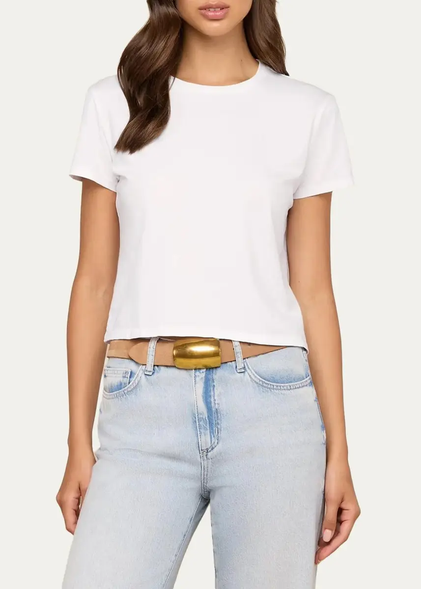 L'Agence Aileen Cotton Crewneck T-Shirt | Thumbnail 4 L'Agence Aileen Cotton Crewneck T-Shirt | Thumbnail 4