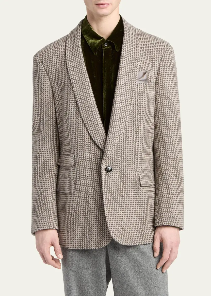 Giorgio Armani Men's Heritage Shawl-Lapel Sport Coat | Thumbnail 4 Giorgio Armani Men's Heritage Shawl-Lapel Sport Coat | Thumbnail 4