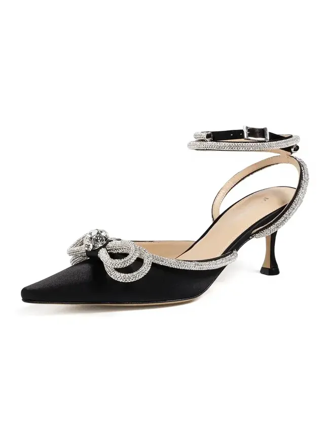 Double Bow Satin Pumps Double Bow Satin Pumps