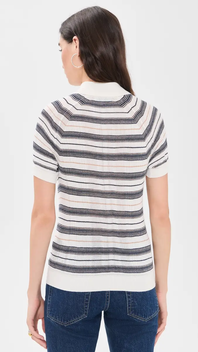rag & bone Teresa Silk Blend Stripe Polo | Thumbnail 3 rag & bone Teresa Silk Blend Stripe Polo | Thumbnail 3