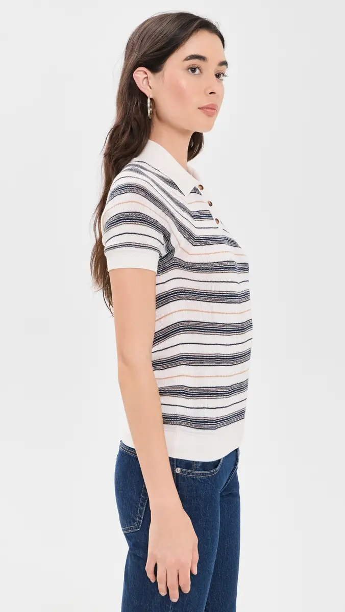 rag & bone Teresa Silk Blend Stripe Polo | Thumbnail 4 rag & bone Teresa Silk Blend Stripe Polo | Thumbnail 4