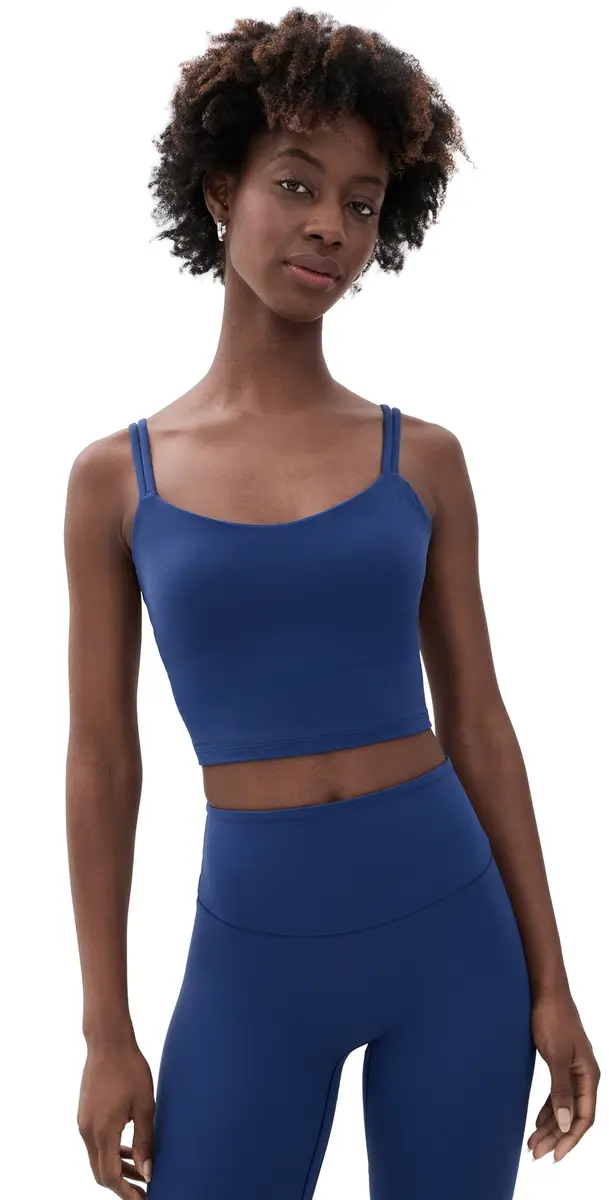 Beyond Yoga Inthezone Strappy Cropped Tank Deep Ocean | Image 1 Beyond Yoga Inthezone Strappy Cropped Tank Deep Ocean | Image 1