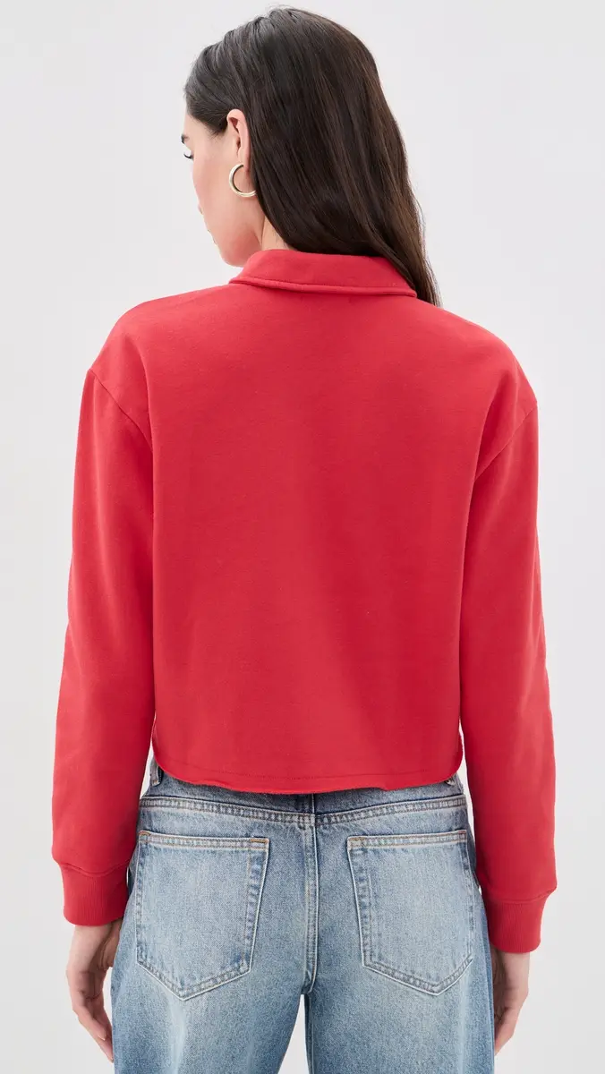 Junk Food Chiefs Polo Crop Fleece Sweatshirt | Thumbnail 3 Junk Food Chiefs Polo Crop Fleece Sweatshirt | Thumbnail 3