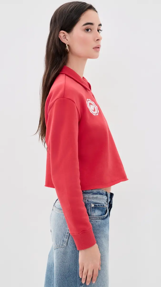 Junk Food Chiefs Polo Crop Fleece Sweatshirt | Thumbnail 4 Junk Food Chiefs Polo Crop Fleece Sweatshirt | Thumbnail 4