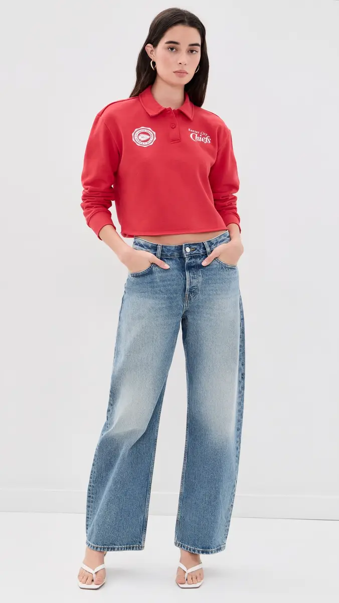 Junk Food Chiefs Polo Crop Fleece Sweatshirt | Thumbnail 5 Junk Food Chiefs Polo Crop Fleece Sweatshirt | Thumbnail 5