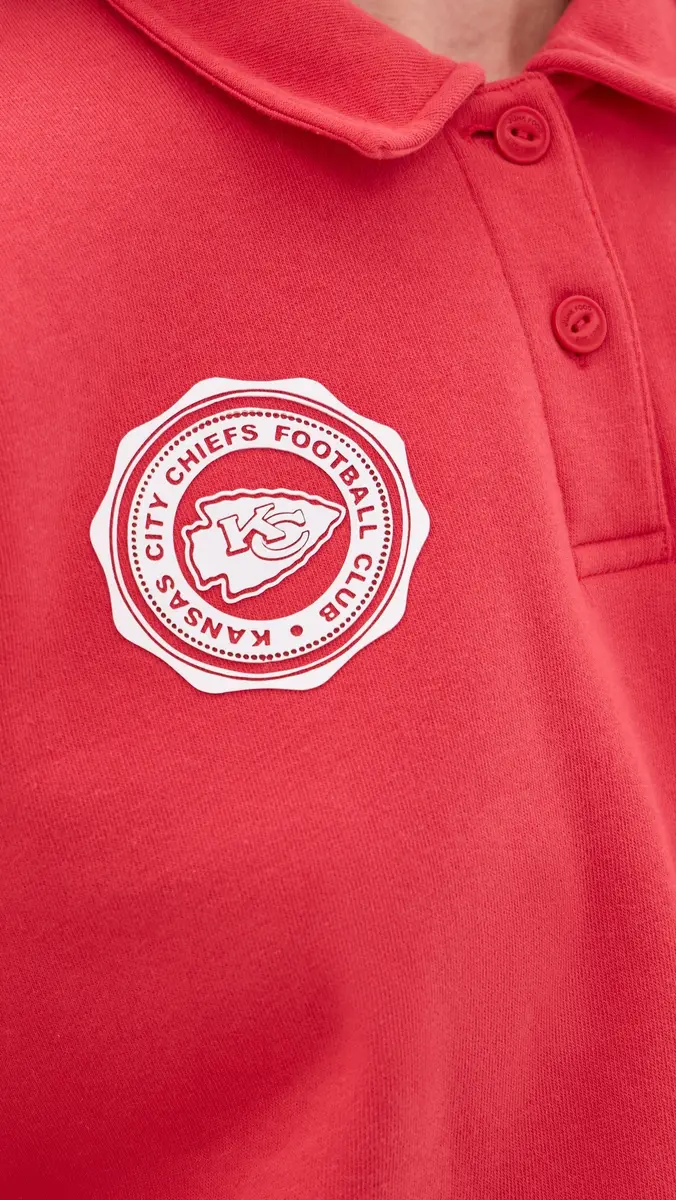 Junk Food Chiefs Polo Crop Fleece Sweatshirt | Thumbnail 6 Junk Food Chiefs Polo Crop Fleece Sweatshirt | Thumbnail 6