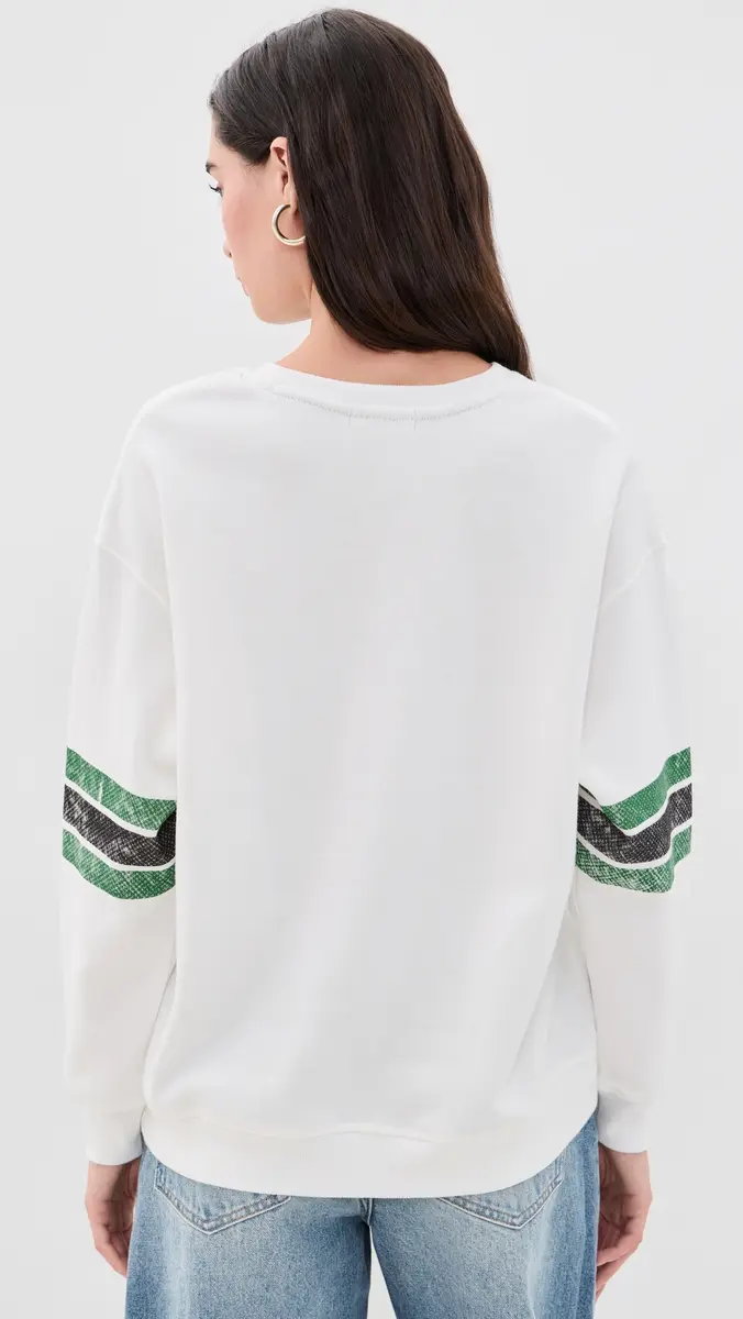 Junk Food Eagles Oversized Striped Fleece Sweatshirt | Thumbnail 3