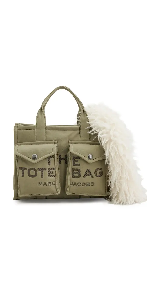 Marc Jacobs The Medium Cargo Canvas Tote Bag Utility Khaki One Size | Image 1 Marc Jacobs The Medium Cargo Canvas Tote Bag Utility Khaki One Size | Image 1
