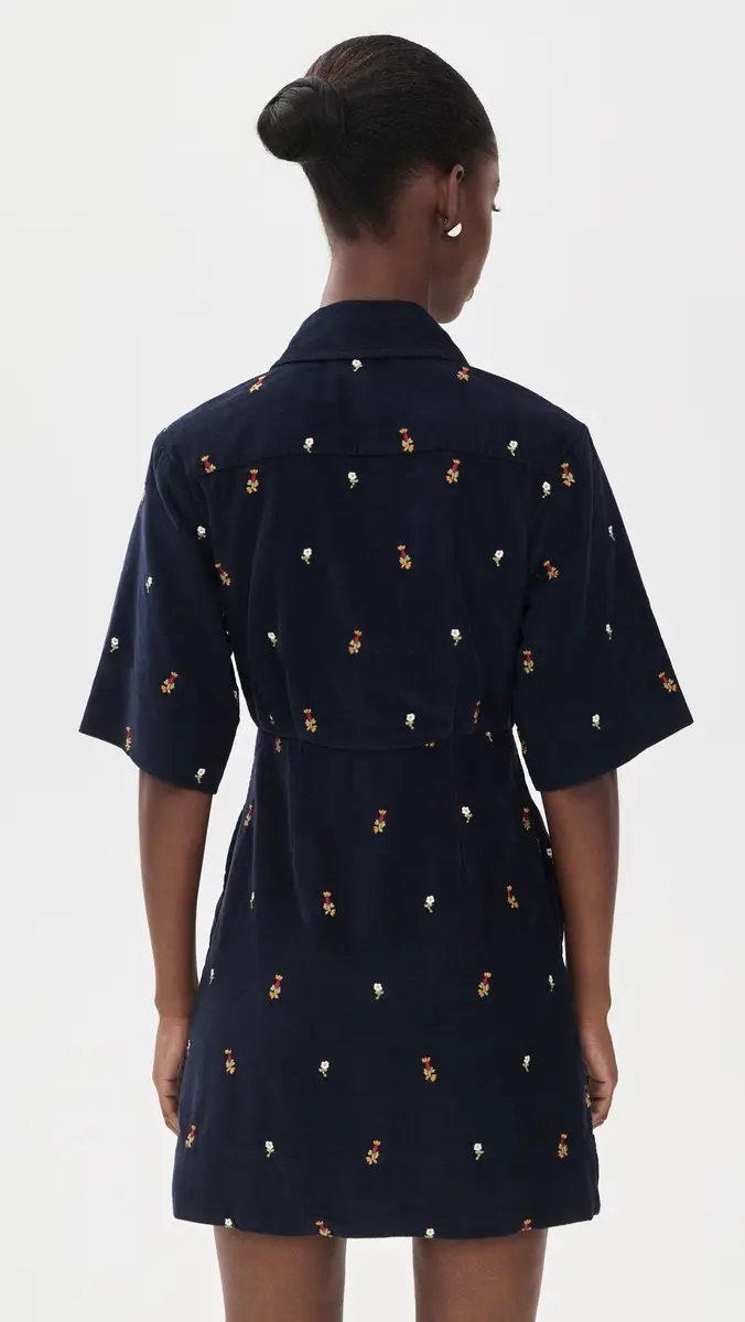 Sea Tilly Embroidered Cord Button Down Dress | Thumbnail 3 Sea Tilly Embroidered Cord Button Down Dress | Thumbnail 3