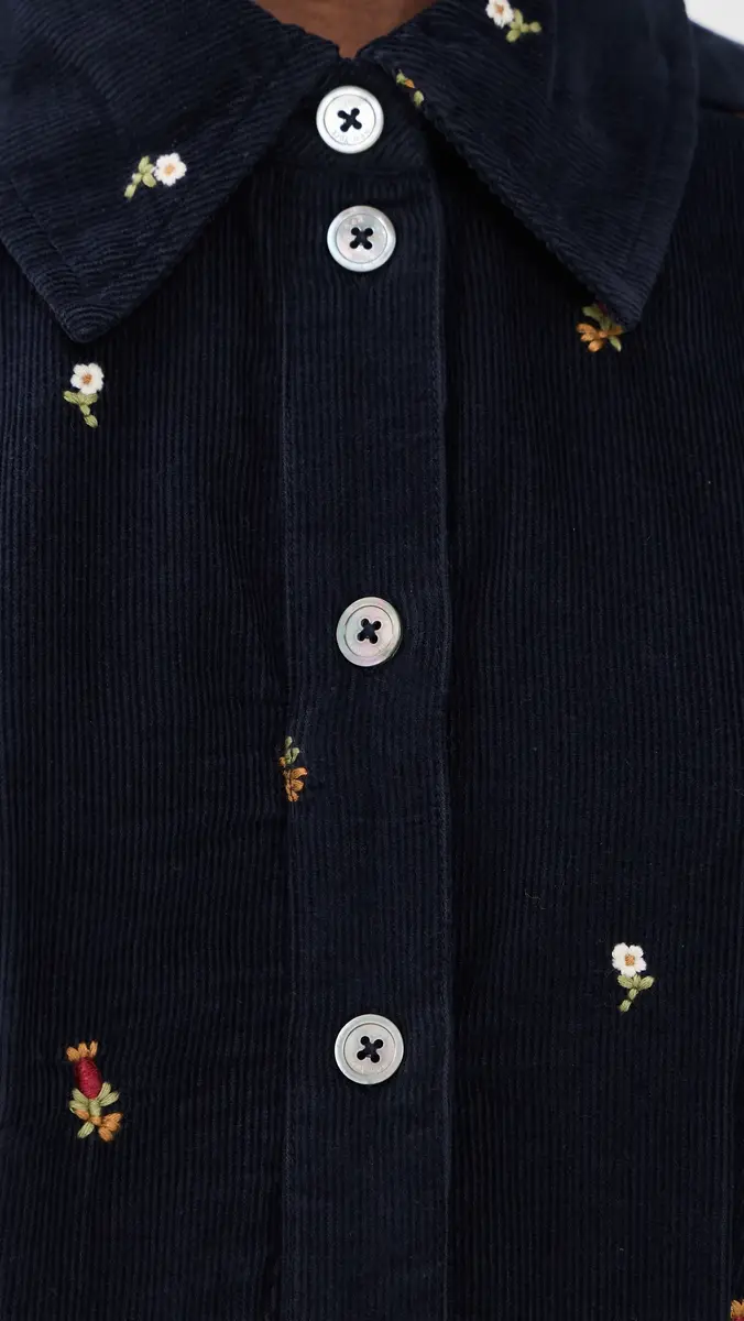 Sea Tilly Embroidered Cord Button Down Dress | Thumbnail 6 Sea Tilly Embroidered Cord Button Down Dress | Thumbnail 6