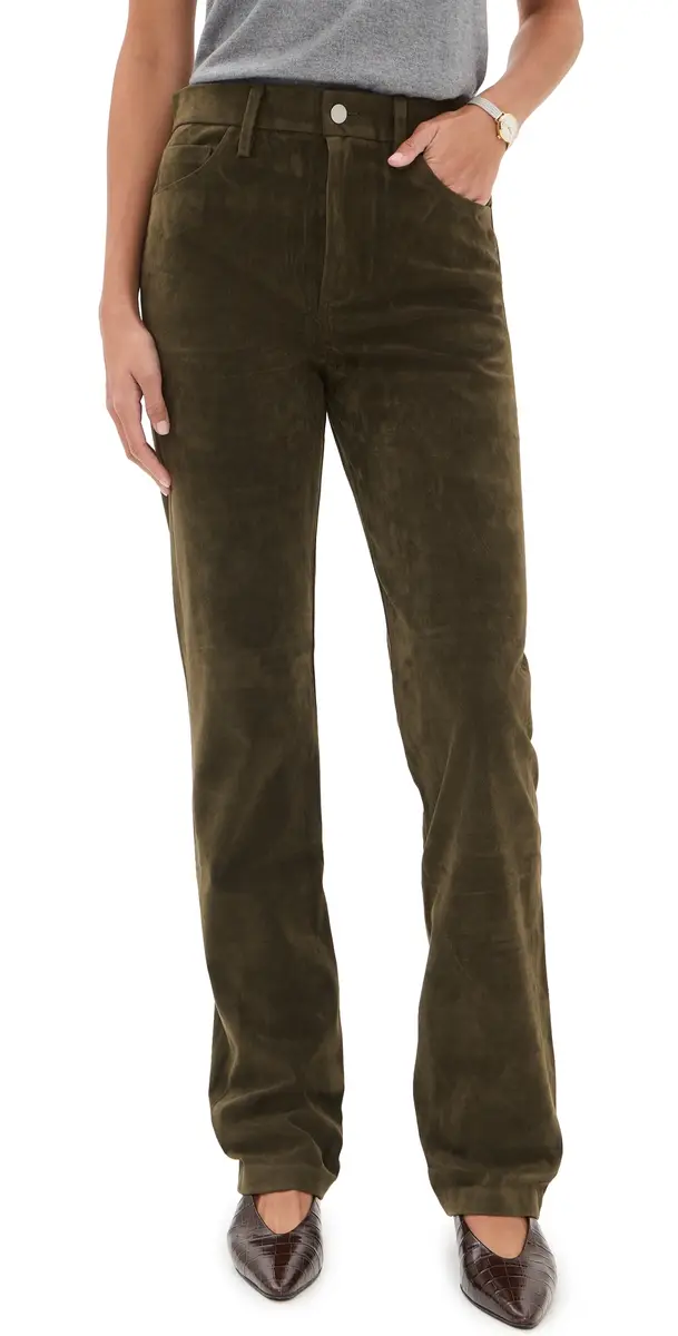 Joe's Jeans The Vegan Suede Margot Slim Pants Olive | Image 1 Joe's Jeans The Vegan Suede Margot Slim Pants Olive | Image 1