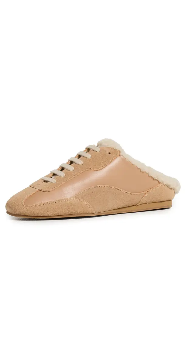Simkhai Georgie Shearling Slip On Sneakers Light Camel Ecru 41 | Image 1 Simkhai Georgie Shearling Slip On Sneakers Light Camel Ecru 41 | Image 1