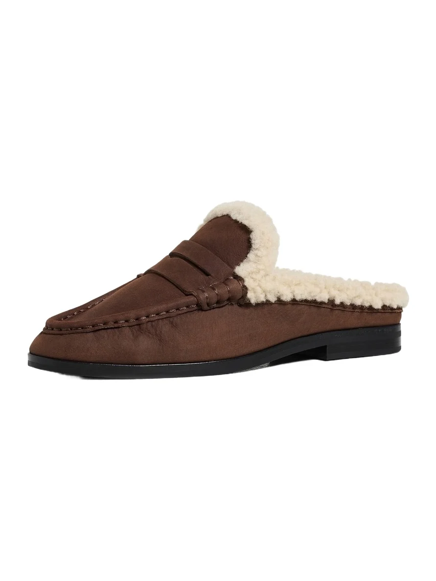 Simkhai Dean Shearling Loafer Mules
