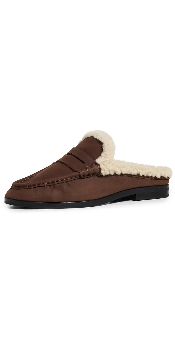 Simkhai Dean Shearling Loafer Mules