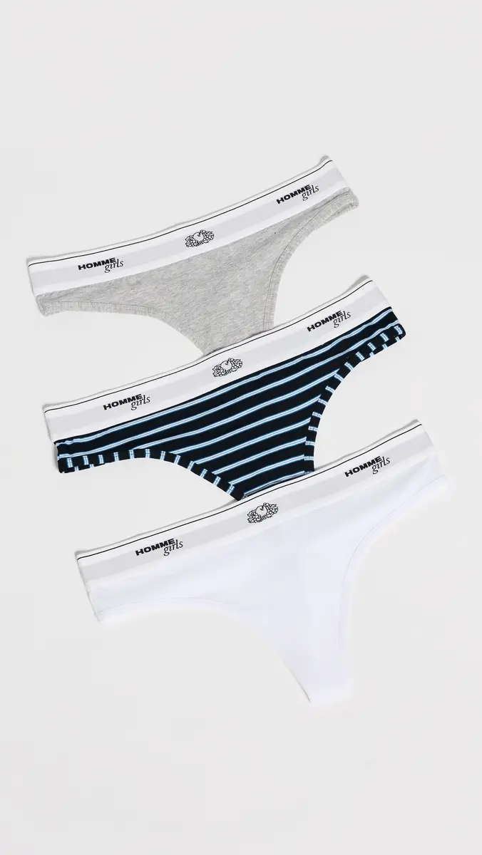 Hommegirls Homme Girls x Fruit Of The Loom Classic Thong 3 Pack | Thumbnail 2 Hommegirls Homme Girls x Fruit Of The Loom Classic Thong 3 Pack | Thumbnail 2