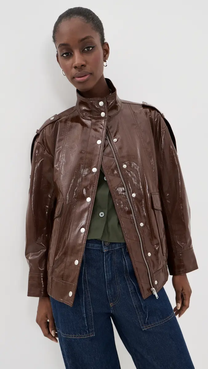 3.1 Phillip Lim Faux Textured Leather Bomber Jacket | Thumbnail 2
