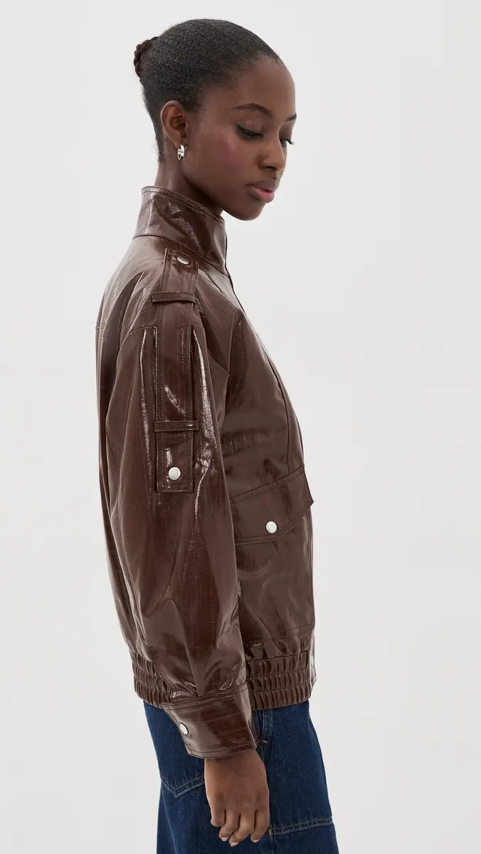 3.1 Phillip Lim Faux Textured Leather Bomber Jacket | Thumbnail 4