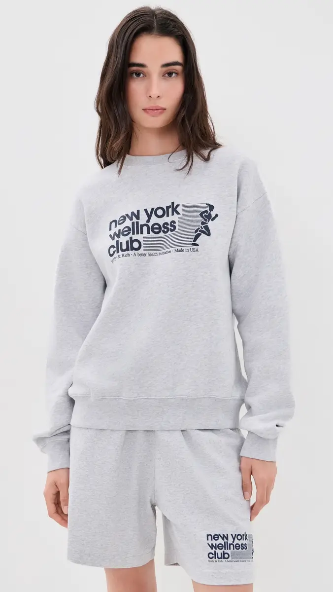 Sporty & Rich USA Wellness Club Crewneck Sweatshirt | Thumbnail 3