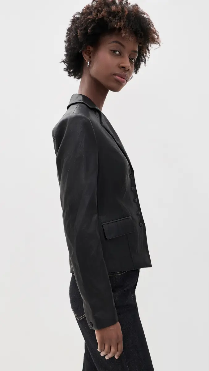 Joe's Jeans The Fitted Faux Leather Blazer | Thumbnail 4 Joe's Jeans The Fitted Faux Leather Blazer | Thumbnail 4