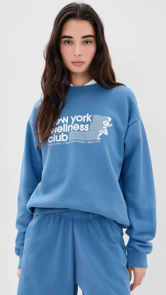 Sporty & Rich USA Wellness Club Crewneck Sweatshirt | Thumbnail 3
