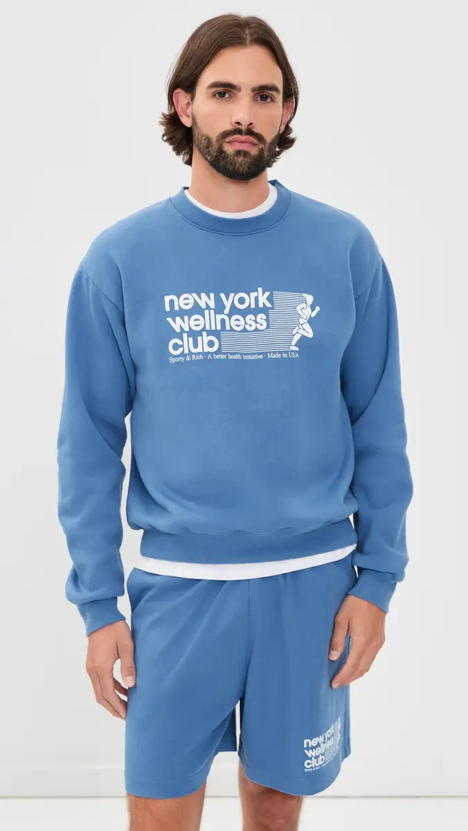 Sporty & Rich USA Wellness Club Crewneck Sweatshirt | Thumbnail 4