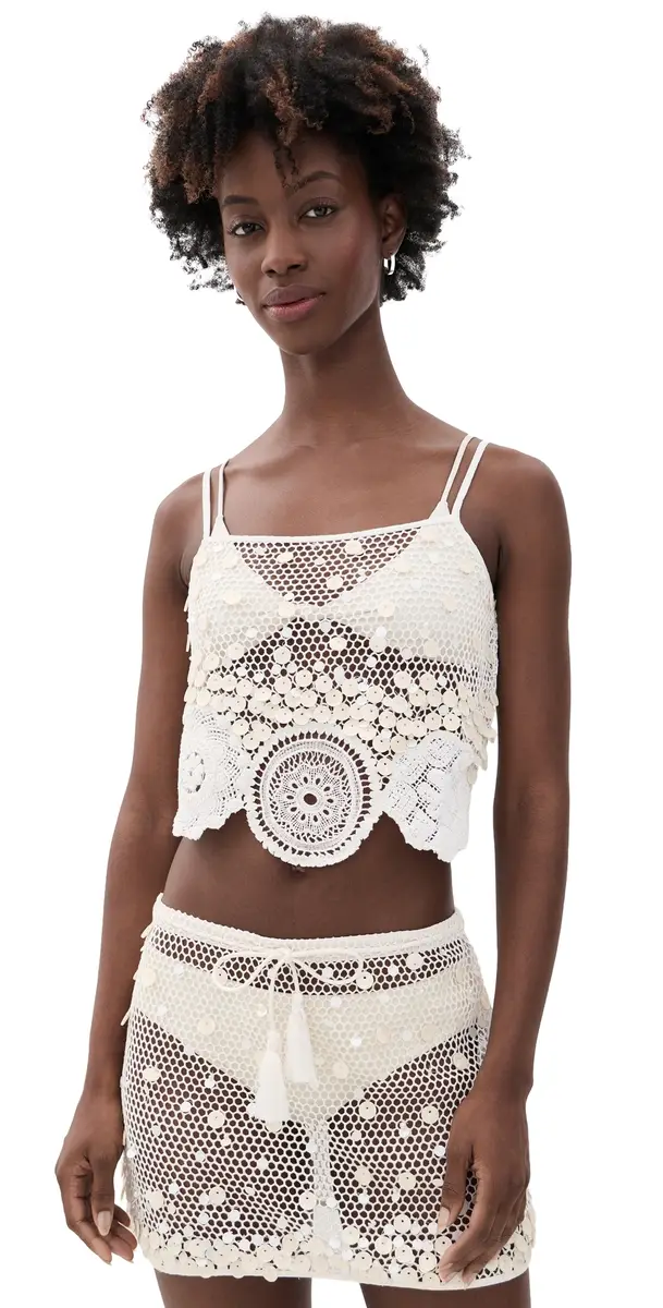 Never Fully Dressed Shell Embellished Cami Top Pastel orocco | Image 1 Never Fully Dressed Shell Embellished Cami Top Pastel orocco | Image 1