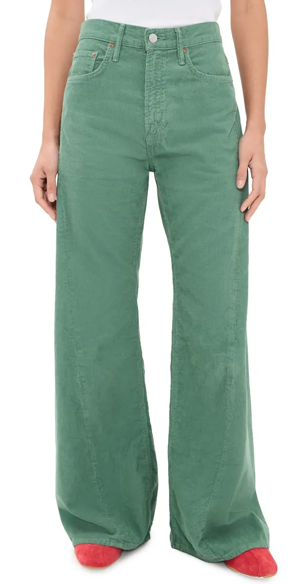 Mother The Lemon Twist Sneak Corduroy Jeans Dark Ivy | Image 1 Mother The Lemon Twist Sneak Corduroy Jeans Dark Ivy | Image 1