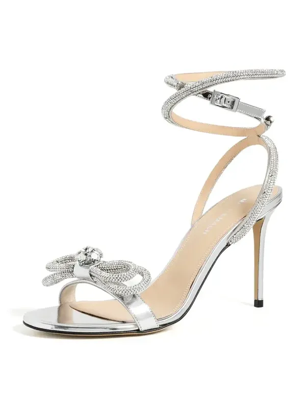Double Bow Mirror Leather Sandals Double Bow Mirror Leather Sandals