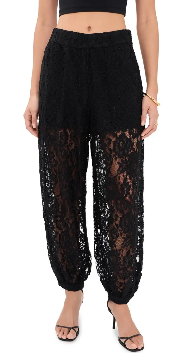 Wayf Rebecca Lace Balloon Pants Black | Image 1 Wayf Rebecca Lace Balloon Pants Black | Image 1