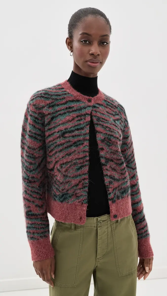3.1 Phillip Lim Tiger Print Crew Neck Cardigan | Thumbnail 2 3.1 Phillip Lim Tiger Print Crew Neck Cardigan | Thumbnail 2
