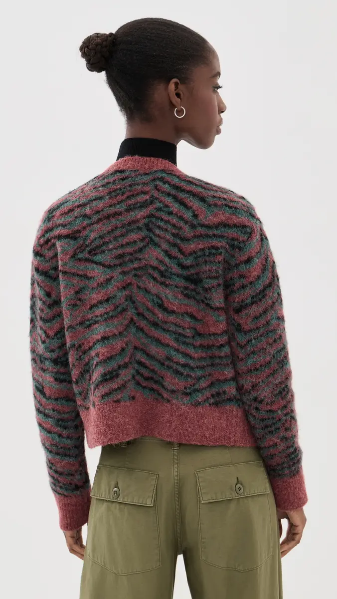 3.1 Phillip Lim Tiger Print Crew Neck Cardigan | Thumbnail 3 3.1 Phillip Lim Tiger Print Crew Neck Cardigan | Thumbnail 3