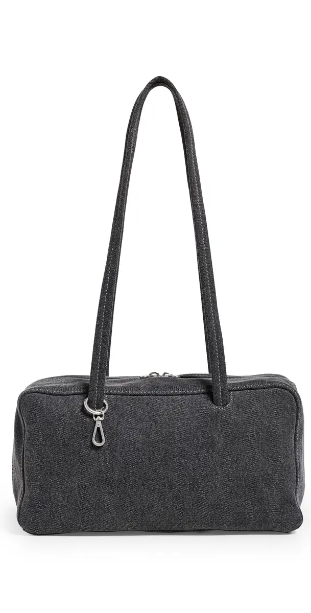 BAGGU Denim Bowler Bag Washed Black Denim One Size | Image 1 BAGGU Denim Bowler Bag Washed Black Denim One Size | Image 1