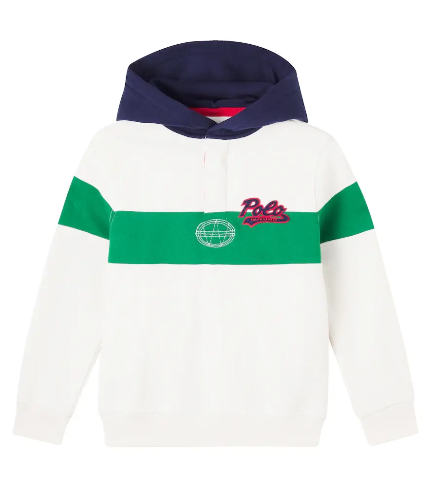POLO RALPH LAUREN KIDS Colorblocked cotton-blend jersey hoodie | Image 1 POLO RALPH LAUREN KIDS Colorblocked cotton-blend jersey hoodie | Image 1