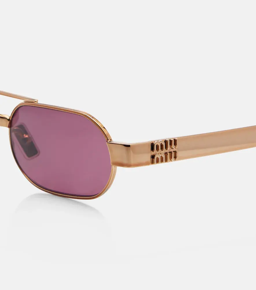 Miu Miu Logo oval sunglasses | Thumbnail 2