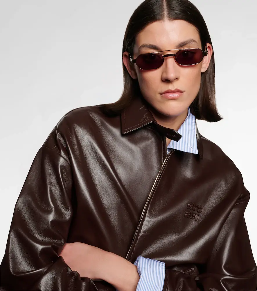 Miu Miu Logo oval sunglasses | Thumbnail 4