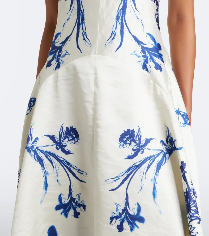 Erdem Floral twill midi dress | Thumbnail 3 Erdem Floral twill midi dress | Thumbnail 3
