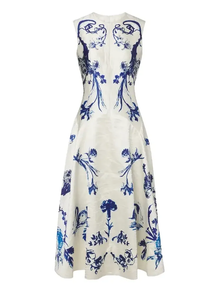 Floral twill midi dress Floral twill midi dress