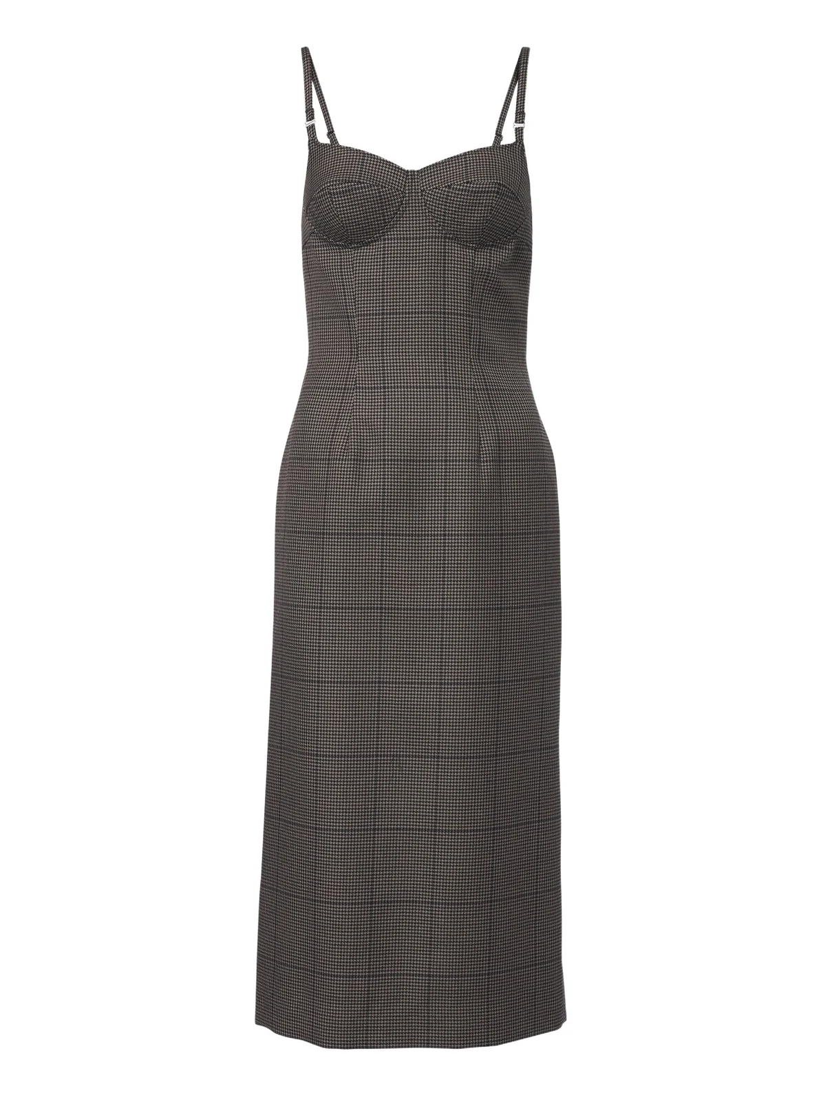 Mugler Houndstooth wool midi dress