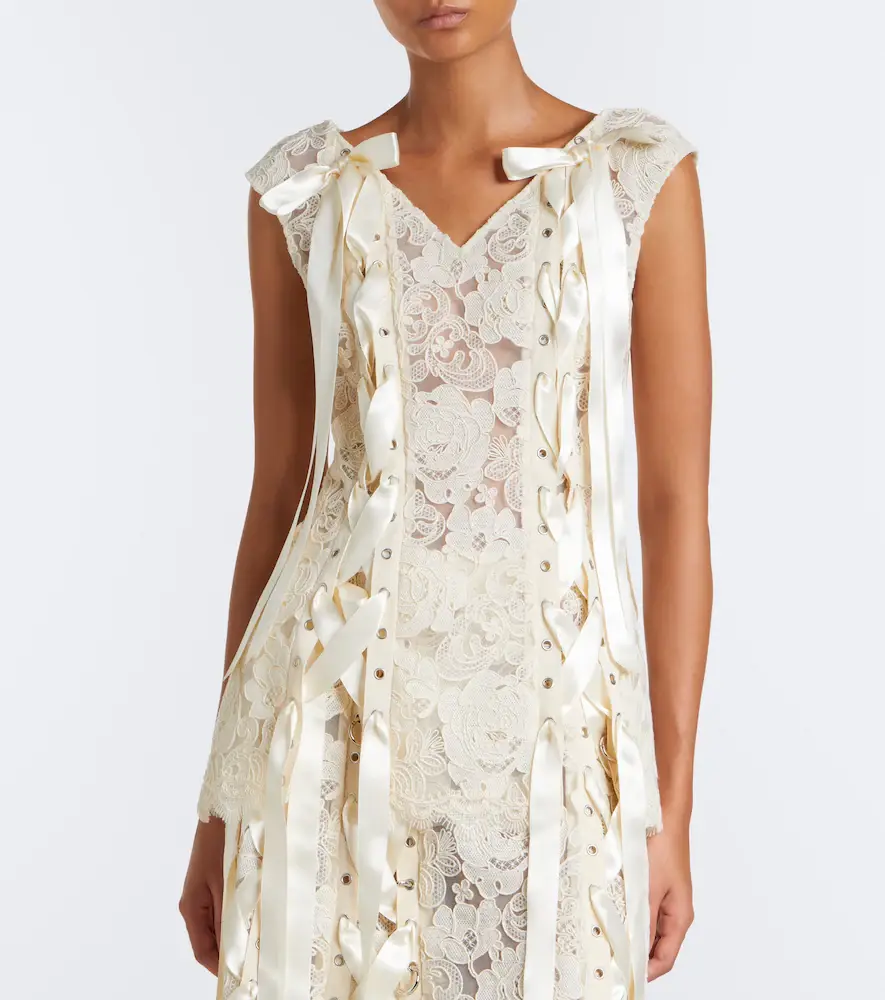 Simone Rocha Unraveling bow-detail lace top | Thumbnail 4 Simone Rocha Unraveling bow-detail lace top | Thumbnail 4