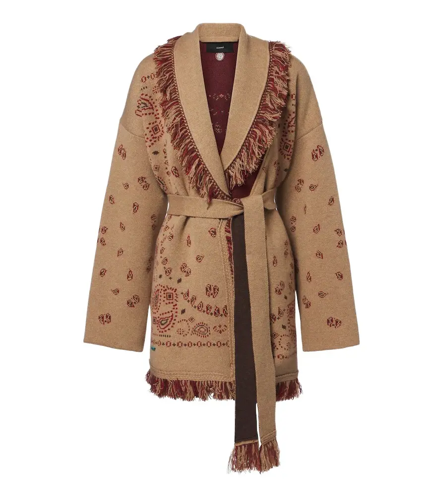 Alanui Bandana jacquard cashmere cardigan