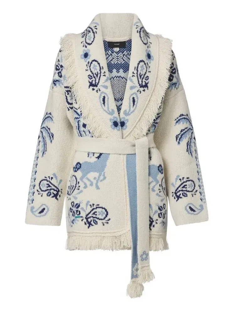 Island Roots Foulard wool, cashmere, and cotton cardigan